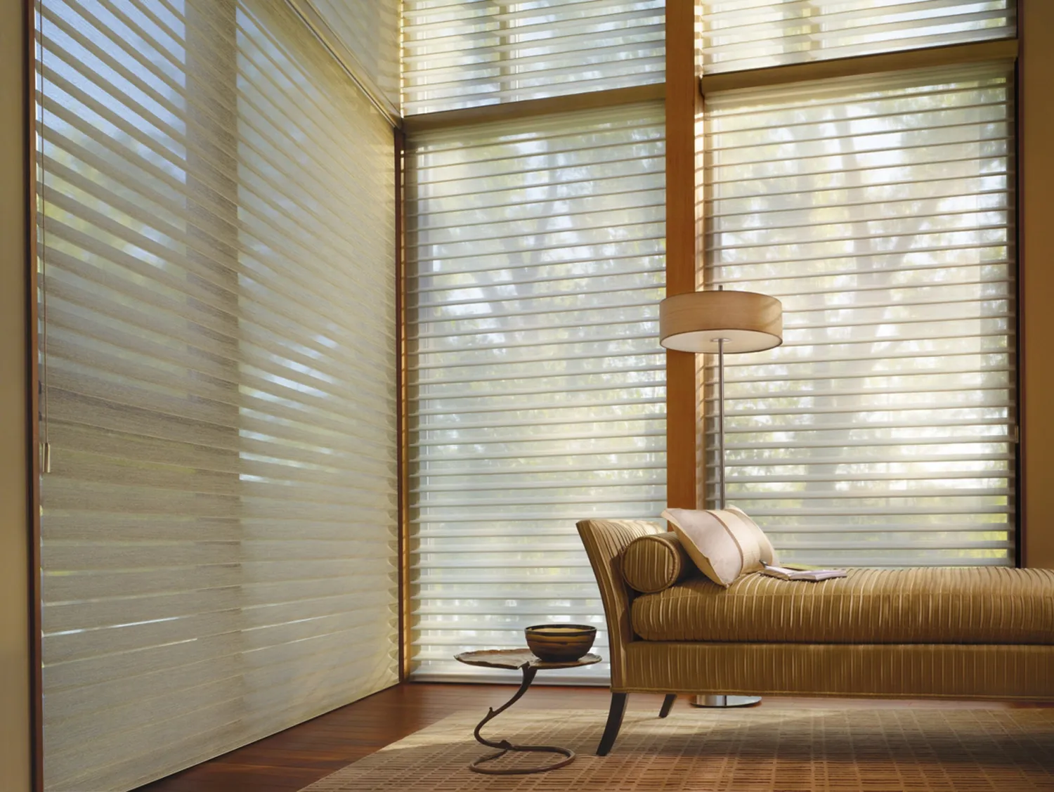 Interior con cortinas Silhouette de Hunter Douglas